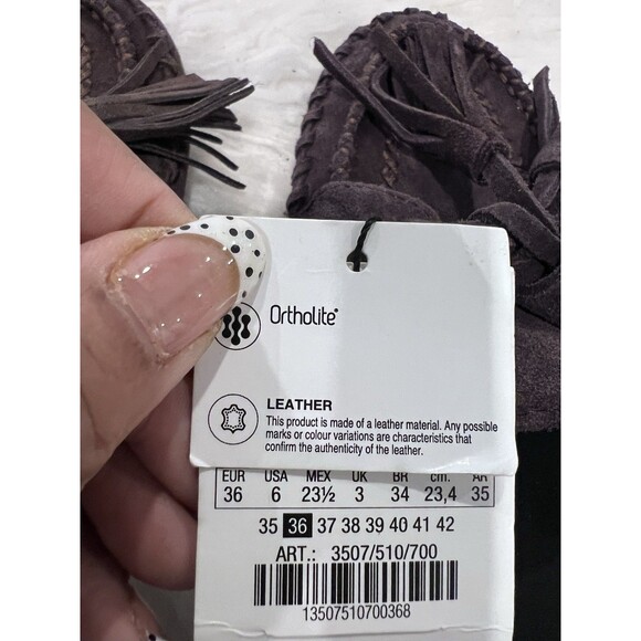 ZARA Woman NWT SS25 Brown Suede Fringe Loafers Shoes Size US 6 EU 36 3507/510 - Picture 11 of 15